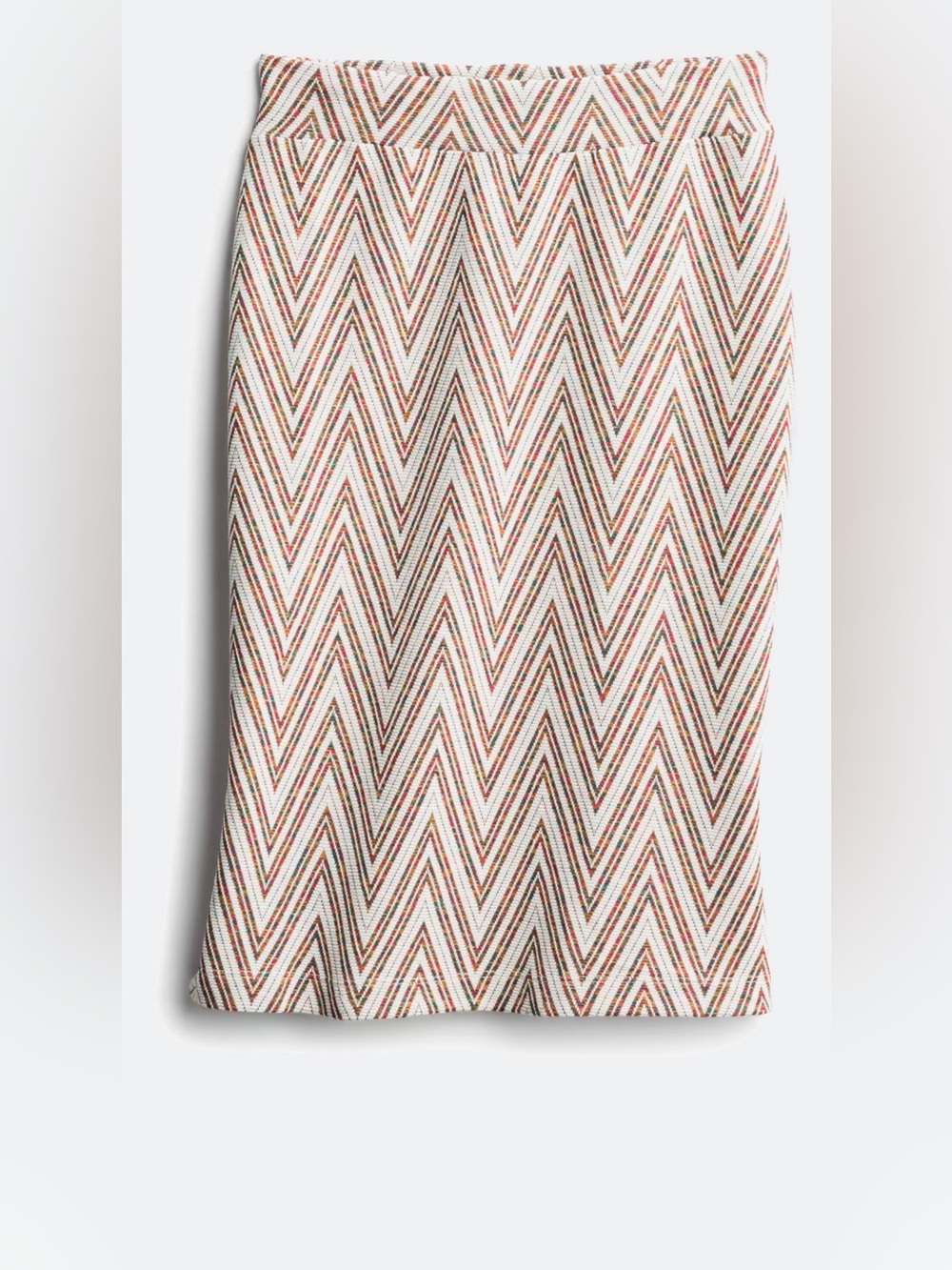 Renee C. Clemence Textured Knit Pencil Skirt in Ivory, Rust and Brown
